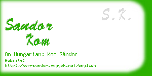 sandor kom business card